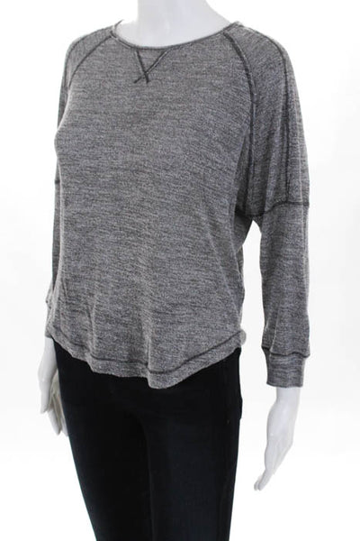 Rebecca Taylor Grey Crew Neck Long Sleeve Sweater Top Size Large
