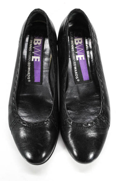 Susan Bennis Warren Edwards Black Rounded Toe Slide On Women's Flats Size 7