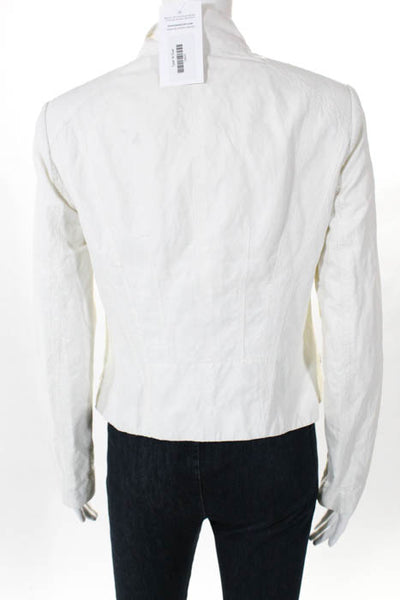 Elie Tahari White Cotton Long Sleeve Jacket Size Small