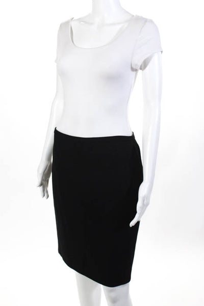 Elie Tahari Black Knee Length Inverted Pleat Back Pencil Skirt Size 8