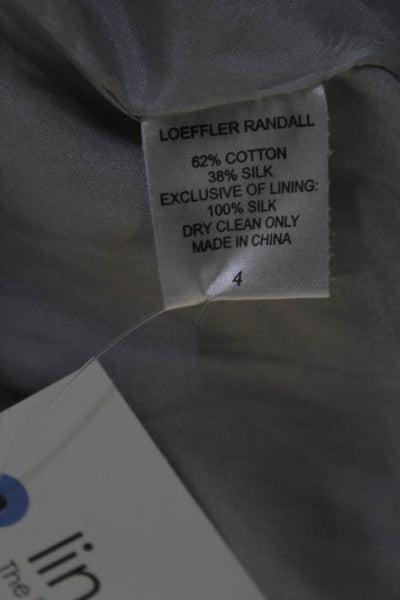 Loeffler Randall  Grey Cotton Ruffle Strap Drop Waist Dress Size 4