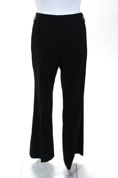 Theory Black Pinstripe Flat Front Low Rise Wide Leg Dress Pants Trousers Size 6