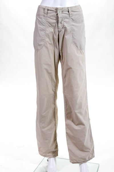 James Perse Beige Cotton Flat Front Low Rise Wide Leg Pants Size 30