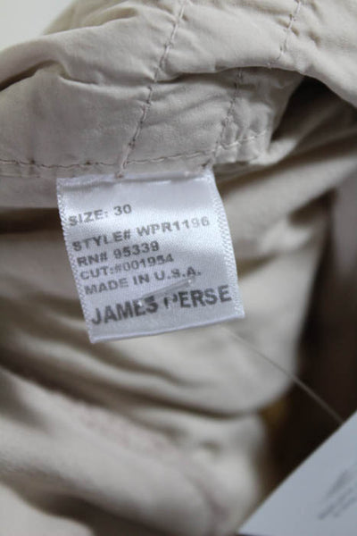 James Perse Beige Cotton Flat Front Low Rise Wide Leg Pants Size 30