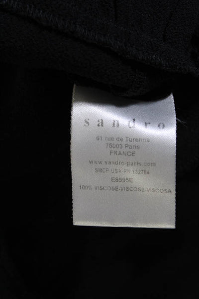 Sandro  Black V Neck Short Sleeve Blouse Size 1