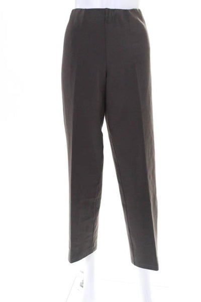 Eileen Fisher Brown Pull On Pleated Trousers Size Petite Medium