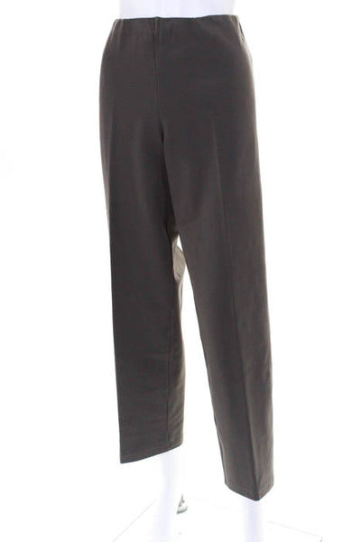Eileen Fisher Brown Pull On Pleated Trousers Size Petite Medium