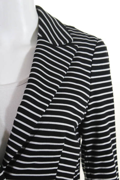 Banana Republic Black White Striped Notched Collar 2 Button Blazer Size 2P