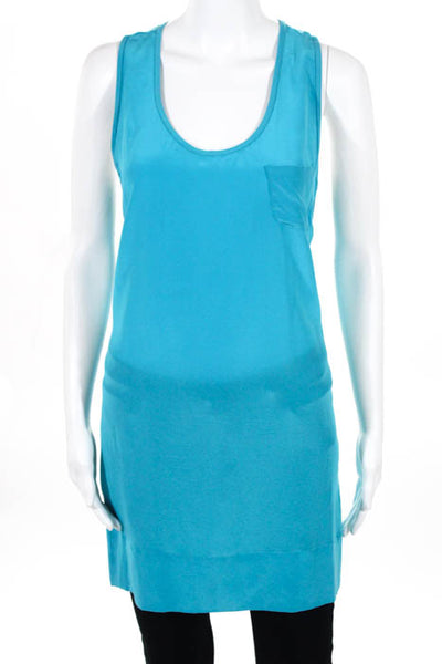 Joie Womens Top Size Large Teal Blue Scoop Neck Sleeveless