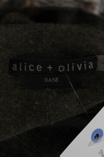 Alice + Olivia Women's Shirt Size Small Green Long Sleeve Wool Blend Crew Neck