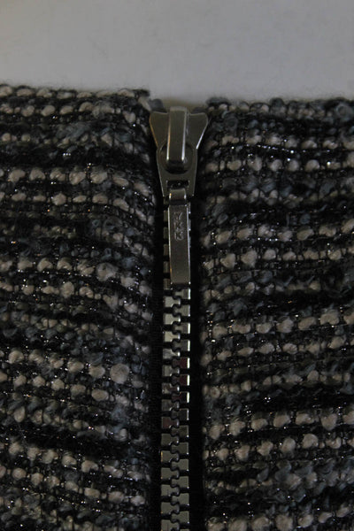 Tart Womens Short Sleeve Faux Leather Tweed Sheath Dress Gray Size Small