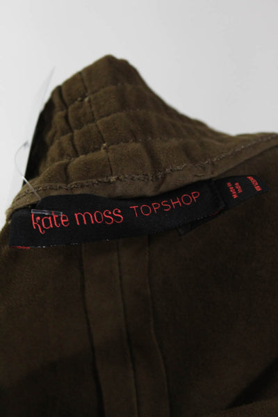 Kate Moss TopShop Women's Elastic Waist Casual Shorts Leather Green Size 6