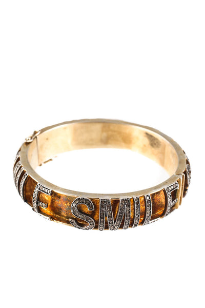 Designer Sterling Silver Yellow Sapphire Smile Bangle Bracelet
