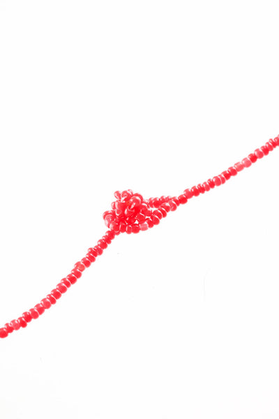 Designer Womens Green Red 18" Beaded Fringe Heart Necklace