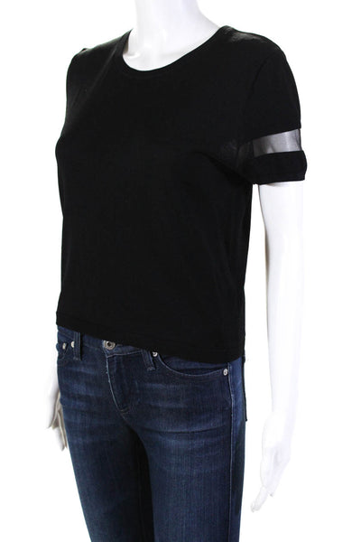DKNY Womens Short Sleeve Crew Neck Sweater Black Size Small