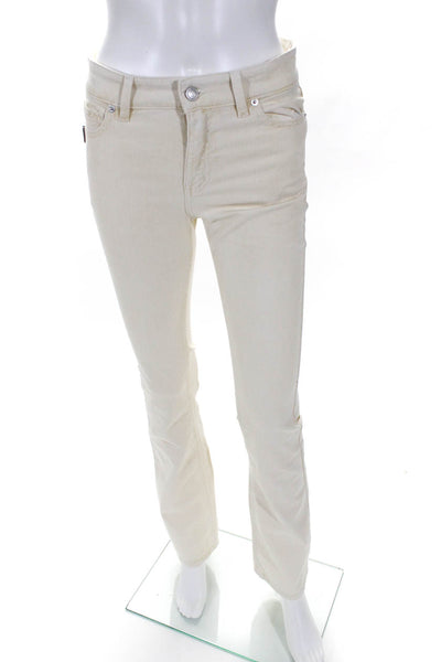 Zadig & Voltaire Womens Eclipse Mid Rise Flare Jeans Ivory Size 26