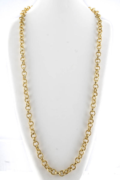 Il Bello Womens Gold Tone 36" Large Etched Chain Link Necklace