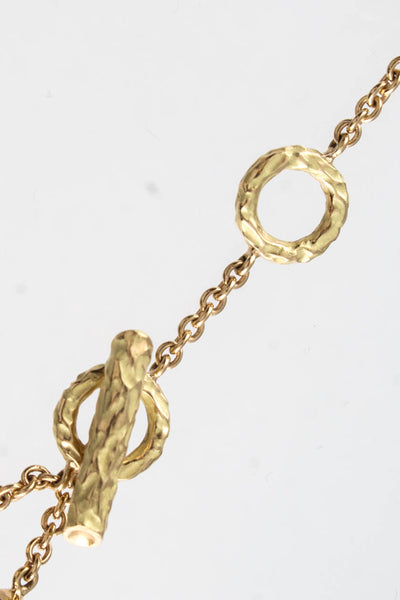 Valente Womens 18 KT Yellow Gold Diamond Pink Sapphire Toggle Choker Necklace