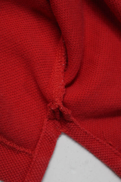 Burberrys Kids Cotton Short Sleeve Teddy Bear Polo Shirt Red Size Medium