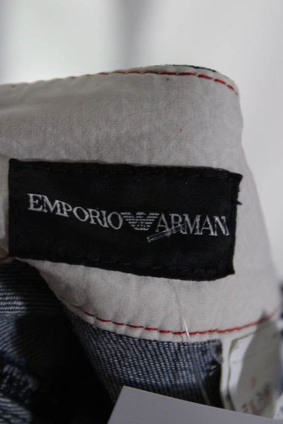 Emporio Armani Womens Cotton Denim Pencil Knee Length Skirt Blue Size 4