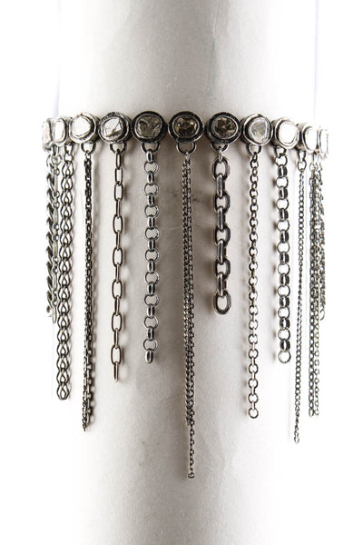 Gunda Womens Sterling Silver Raw Diamond Chain Bracelet