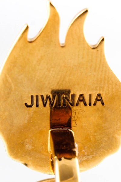 Jiwinaia x Trolls Crystal Gold Tone Enamel Piercing Ring Size 5