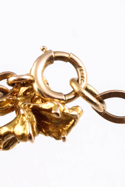 Designer Womens 14kt Yellow Gold Charm Bracelet
