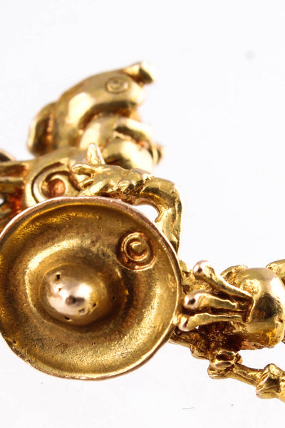 Designer Womens 14kt Yellow Gold Charm Bracelet