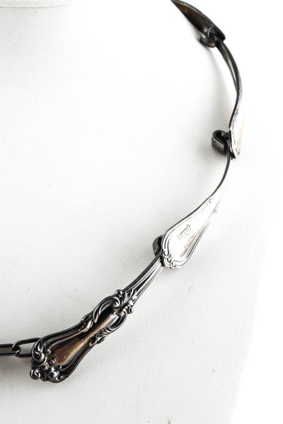 Designer Womens Vintage Sterling Silver Spoon Handle Necklace