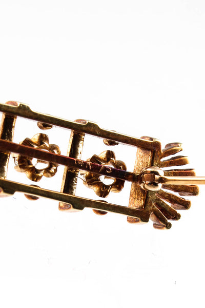 Designer Womens Vintage 14KT Yellow Gold Diamond Pin Brooch