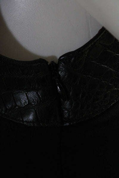 Deborah Drucker Womens Embossed Leather Trim Sleeveless Gown Black Size 2