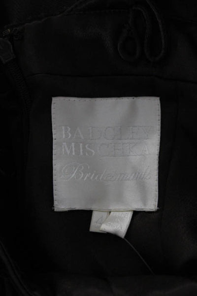 Badgley Mischka Brown Sequin Detail Spaghetti Strap Formal Dress Size 4