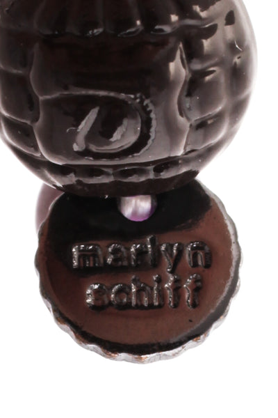 Marlyn Schiff Brown Metallic Contrast Tassel Detail Necklace $128 NEW