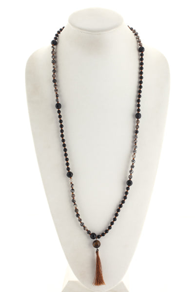 Marlyn Schiff Black Gray Zebra Onyx Strand Necklace $128 NEW